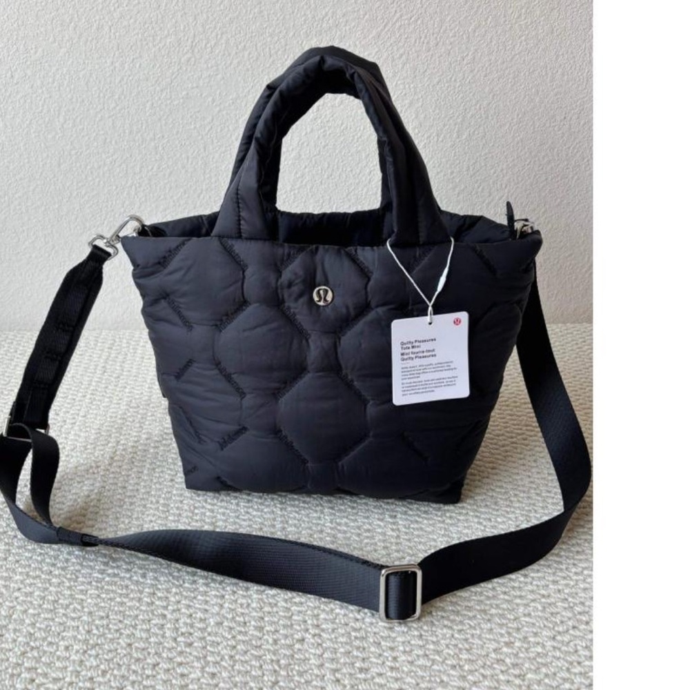 lululemon athletica Black Quilted Tote Bag mini